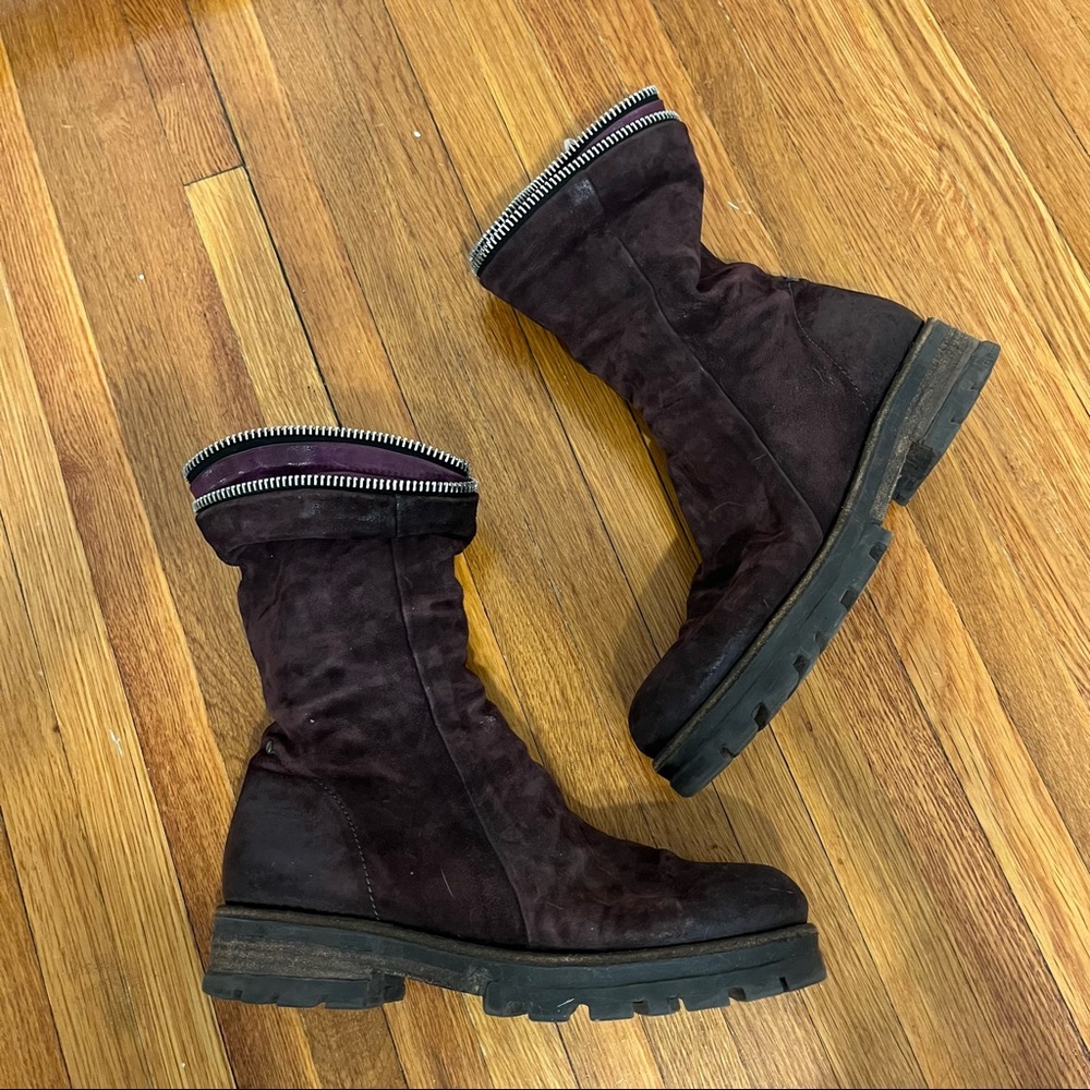 A.S.98 eggplant suede boot size 9/40